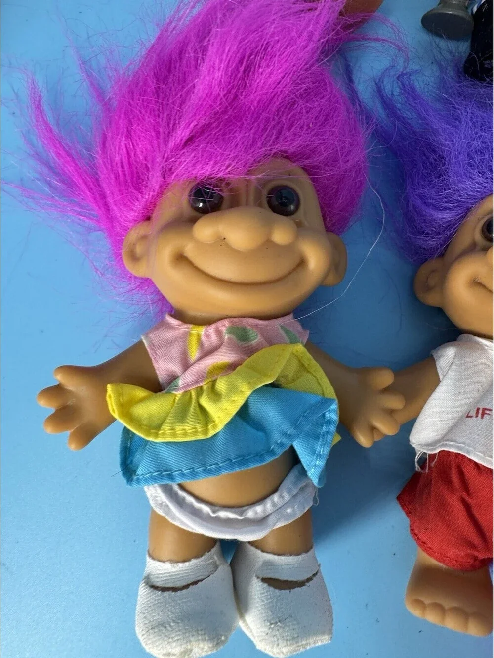 12 Vintage Russ Troll Dolls 5” 1990s Lot Costumes Accessories Neon Hair